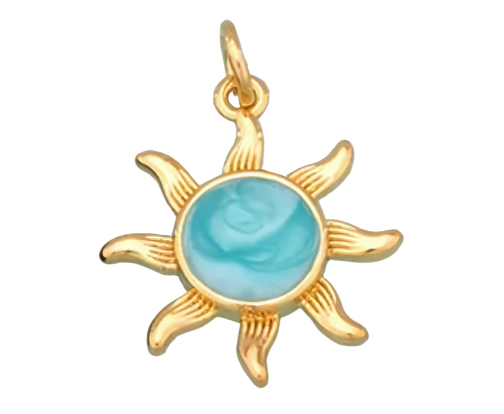 Teal Sun Charm