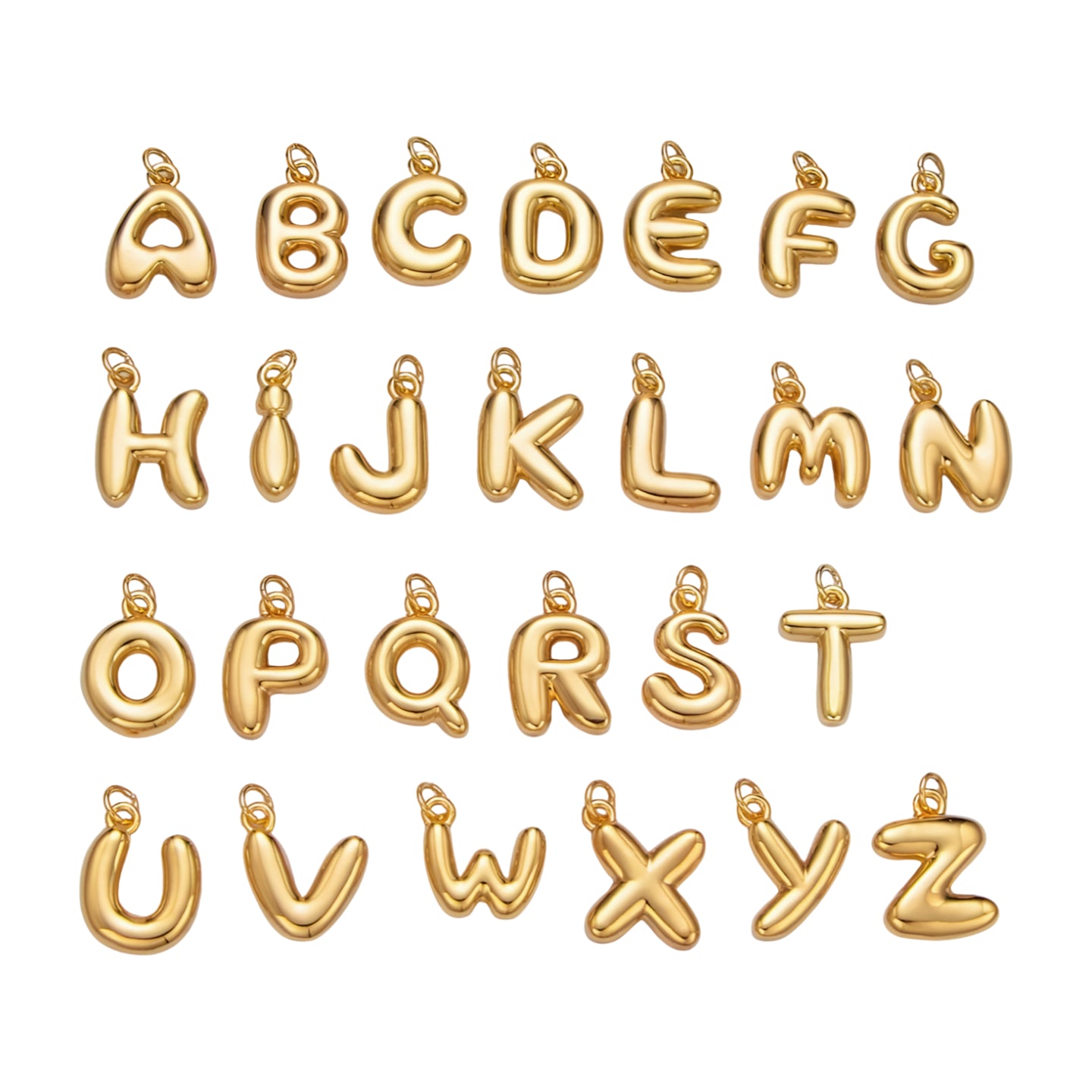 Bubble Letter Initial Charm