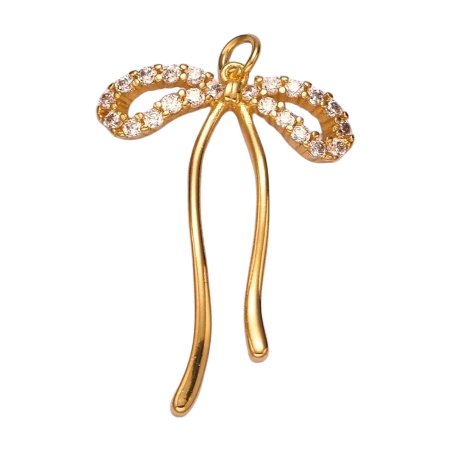 Gold Sparkle Bow Charm