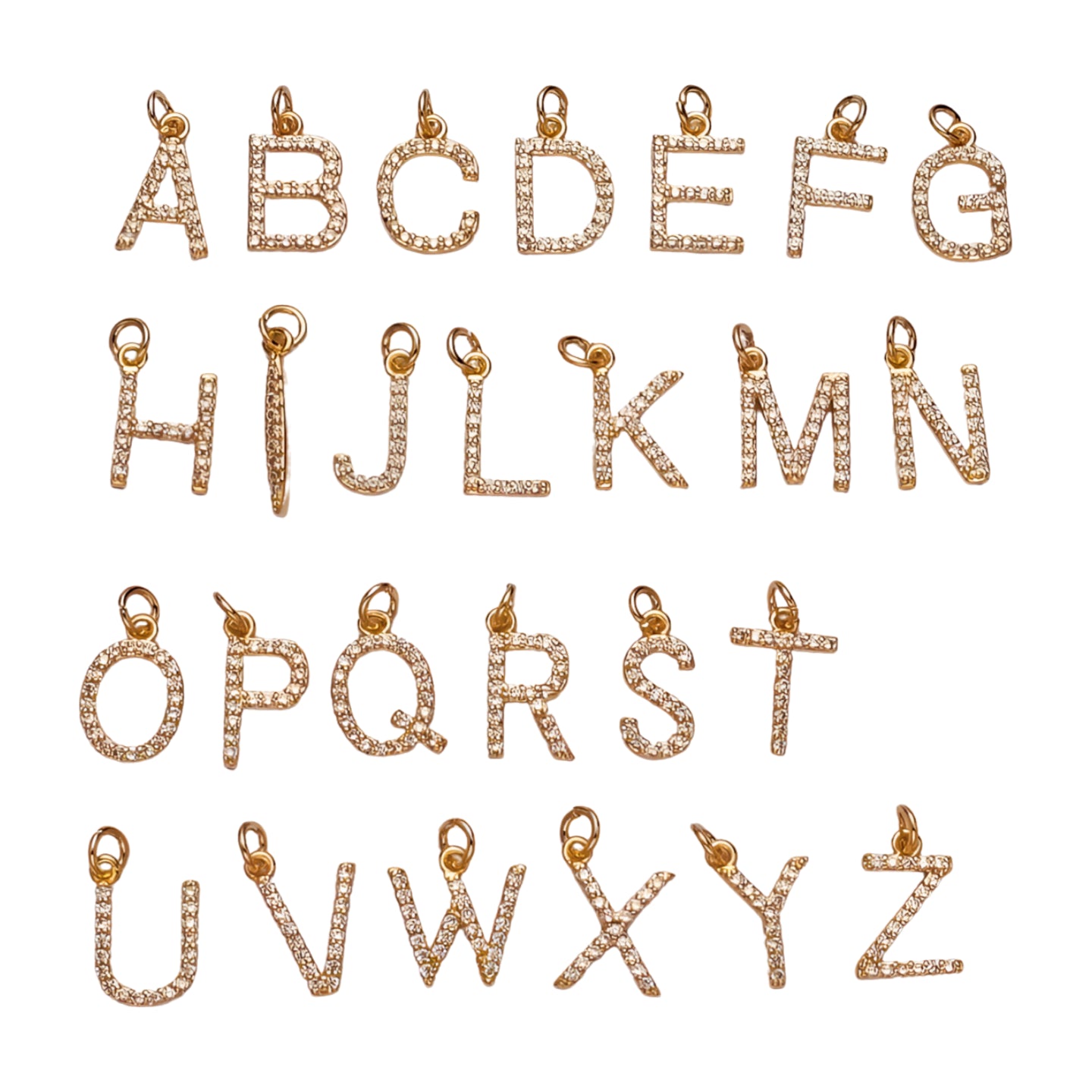 Gold Sparkle Initial Charm