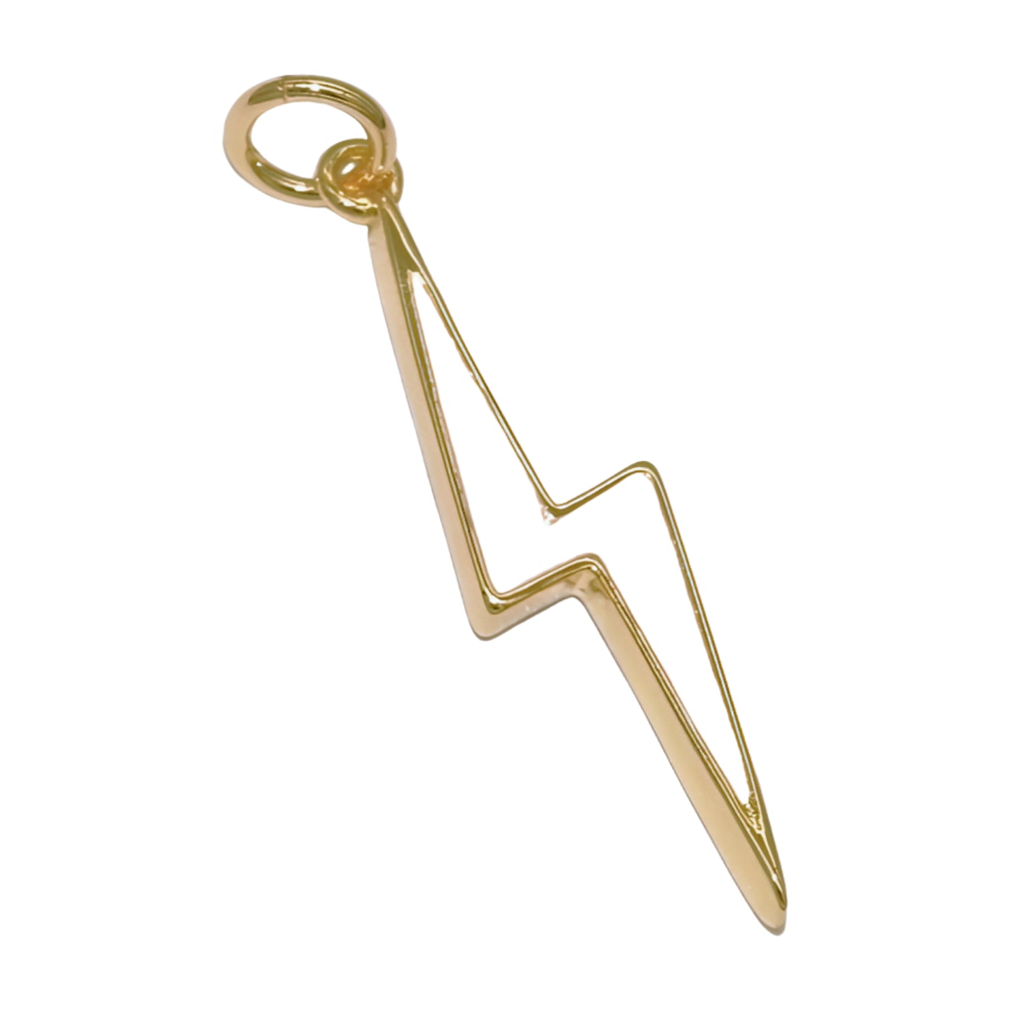 White and Gold Lightning Bolt Charm